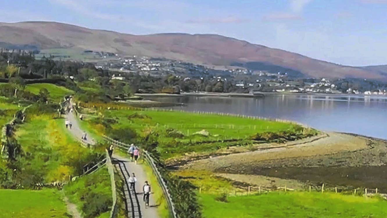 On Yer Bike Carlingford view of the trail next to the lough and mountains