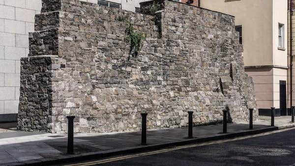 A section of Dublin's old city wall