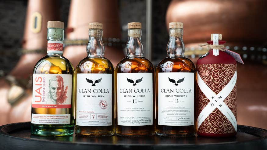 Bottles of whiskey from Ahascragh Distillery in Co Galway