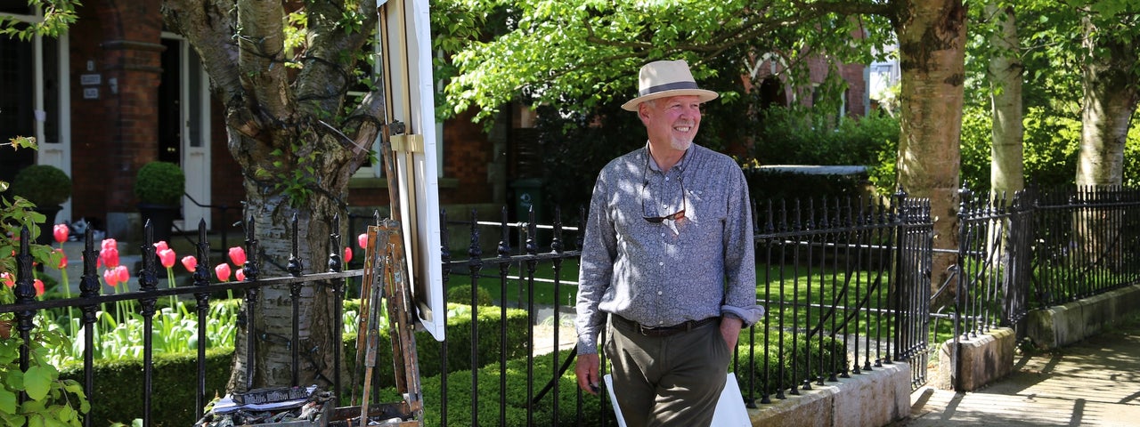 Gerard Byrne painting on Albany Road