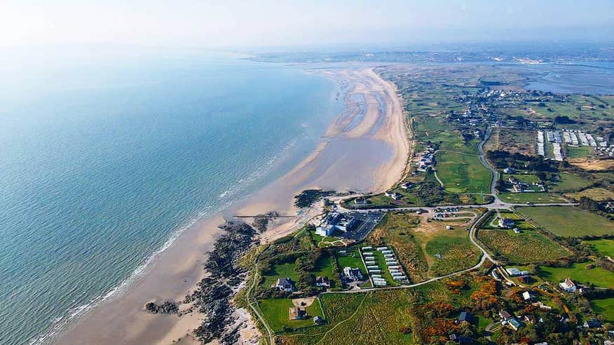 Aerial view of Donabate Beach in County Dublin