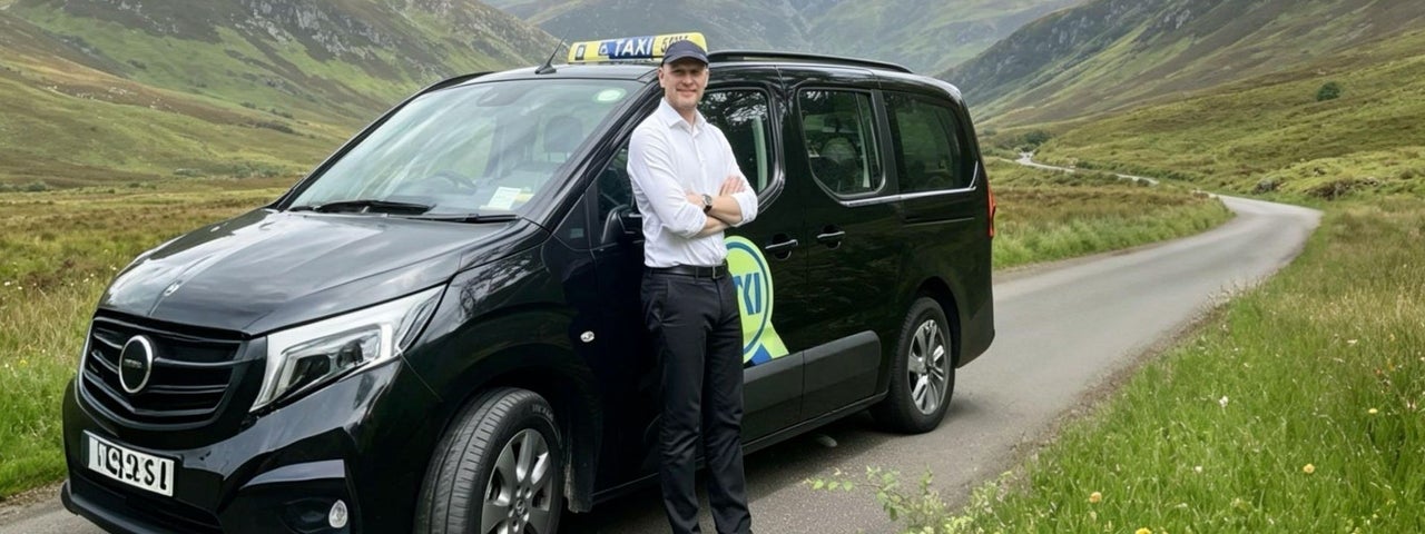 Dublin Day Trips driver standing by the tour mini bus