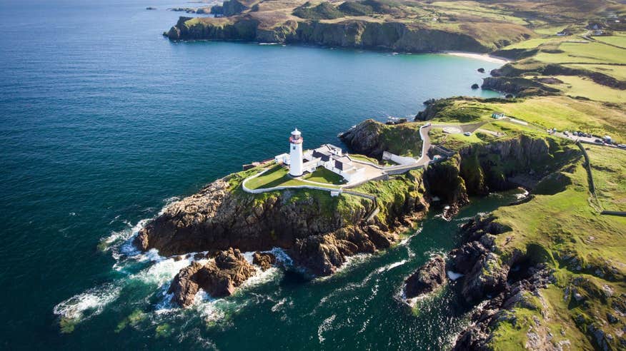 Aerial view of Fanad Head Lighthouse, Donegal