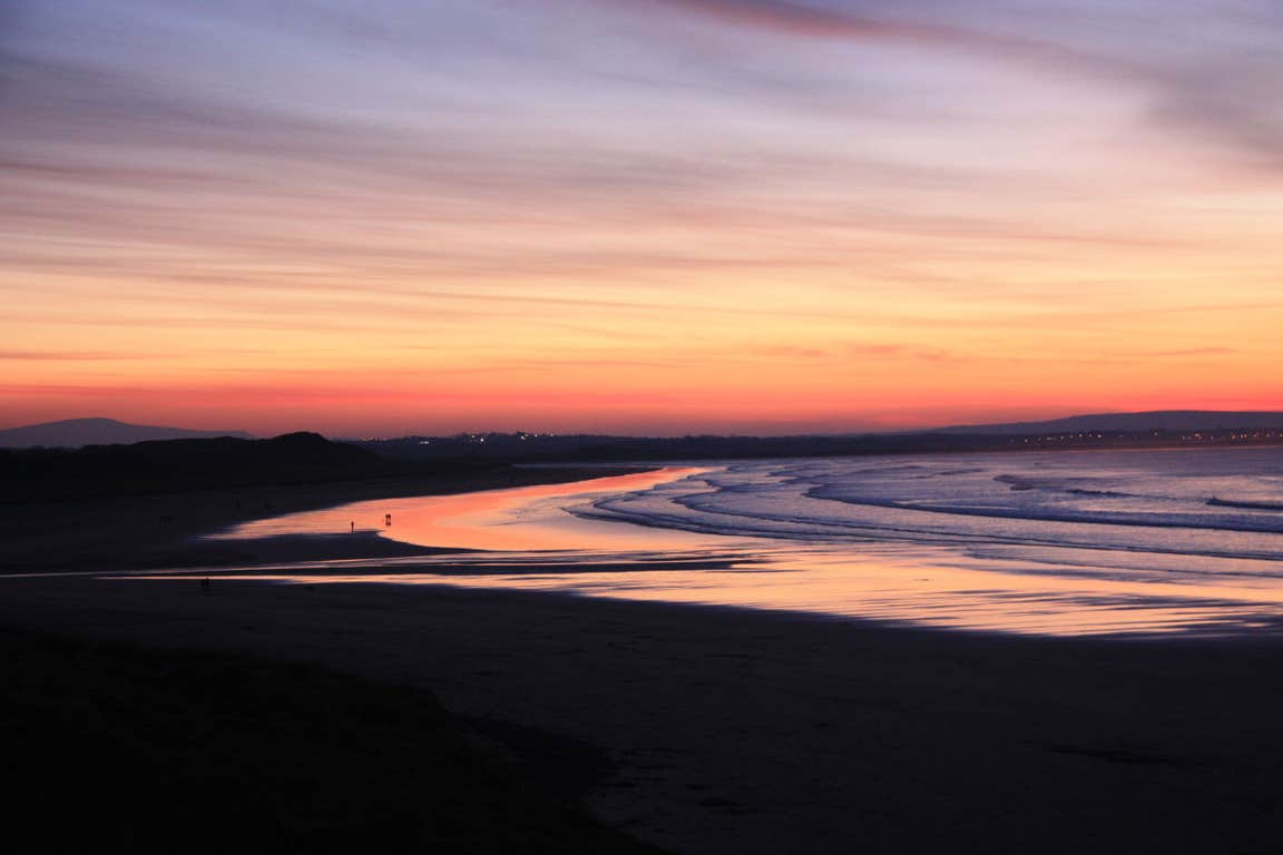Image of a sunset on Enniscrone beach in County Wexford