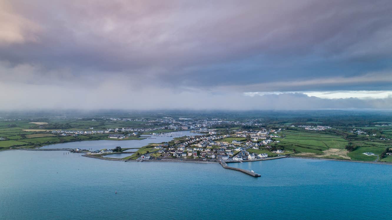 Aerial view of Cappagh Pier in Kilrush, County Kerry