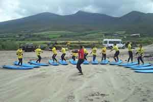 Practicing on the beach with Dingle Surf School, County Kerry.