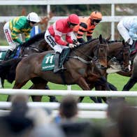 Close up of a horse race at Leopardstown