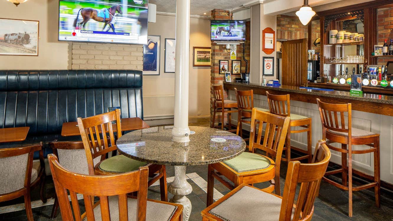 The interior of the Railway Inn