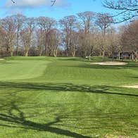 A view of the greens with bunkers at Newbridge Golf Club