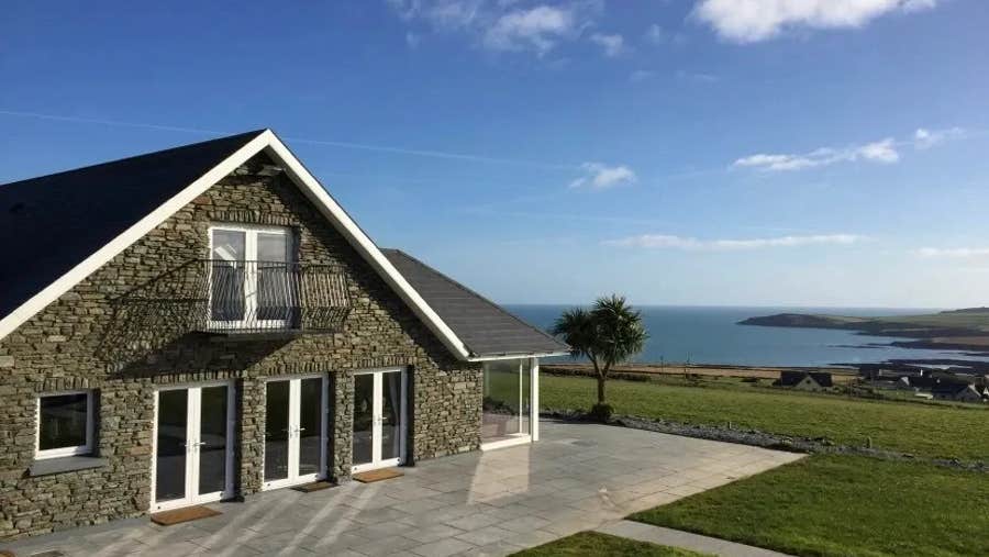 Front view of house and gardens