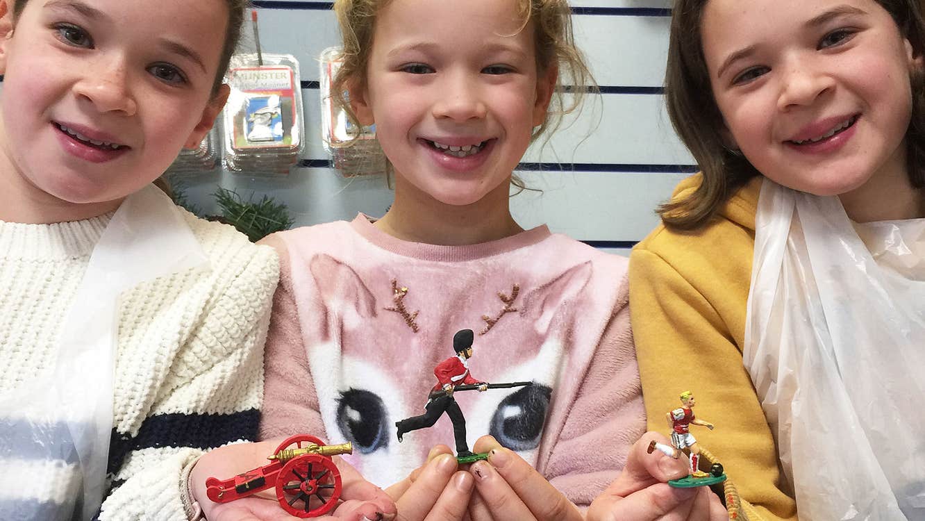 Toy Soldier Factory and Visitor Centre three girls with their painted miniature figures