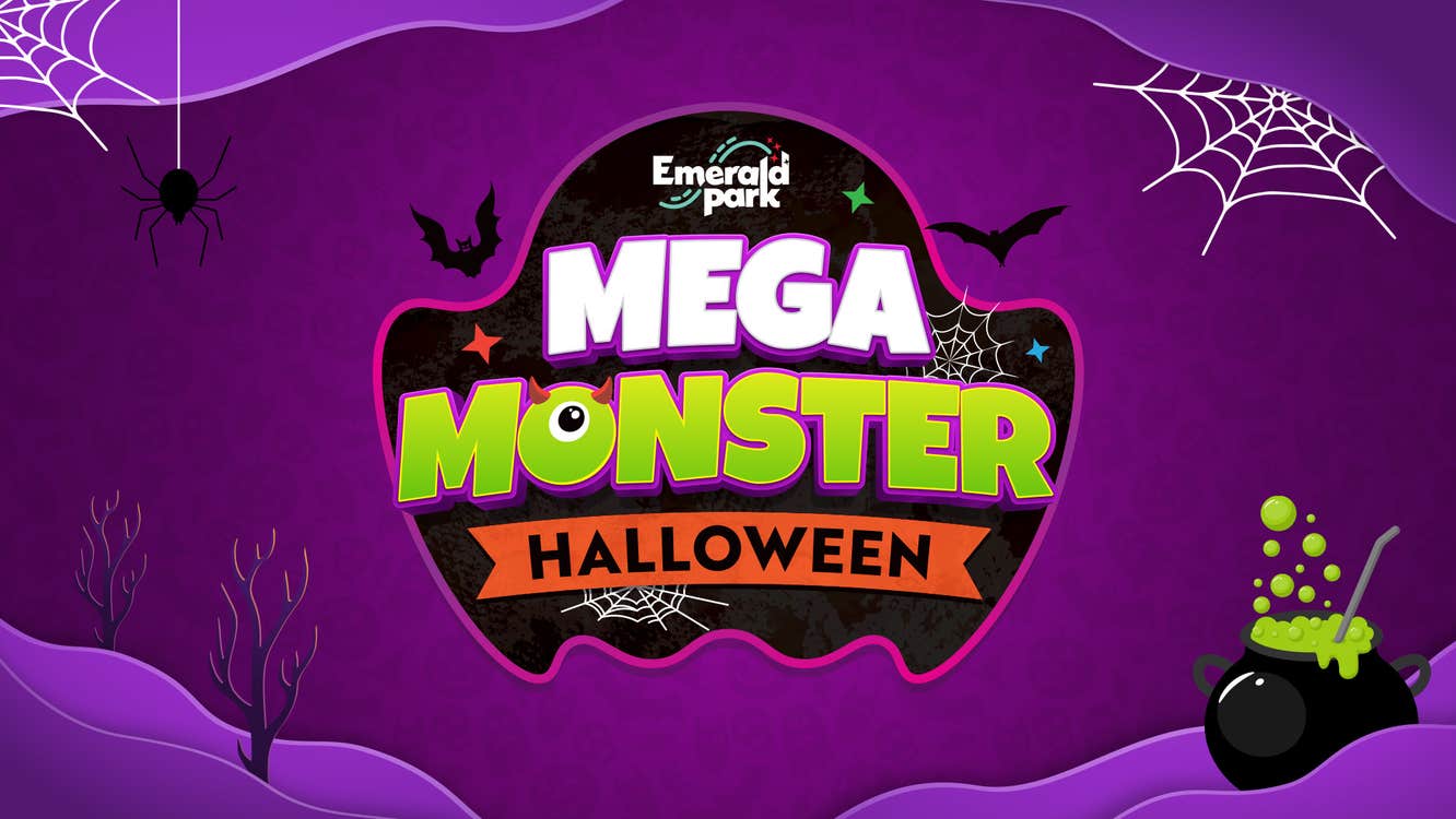 Emerald Park Mega Monster Halloween Logo