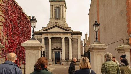 A group on a walking tour with In Our Shoes walking Tours