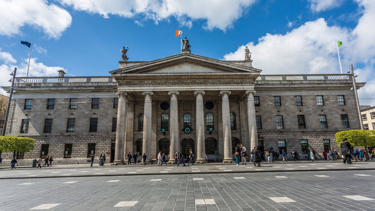 The front of the GPO in Dublin City