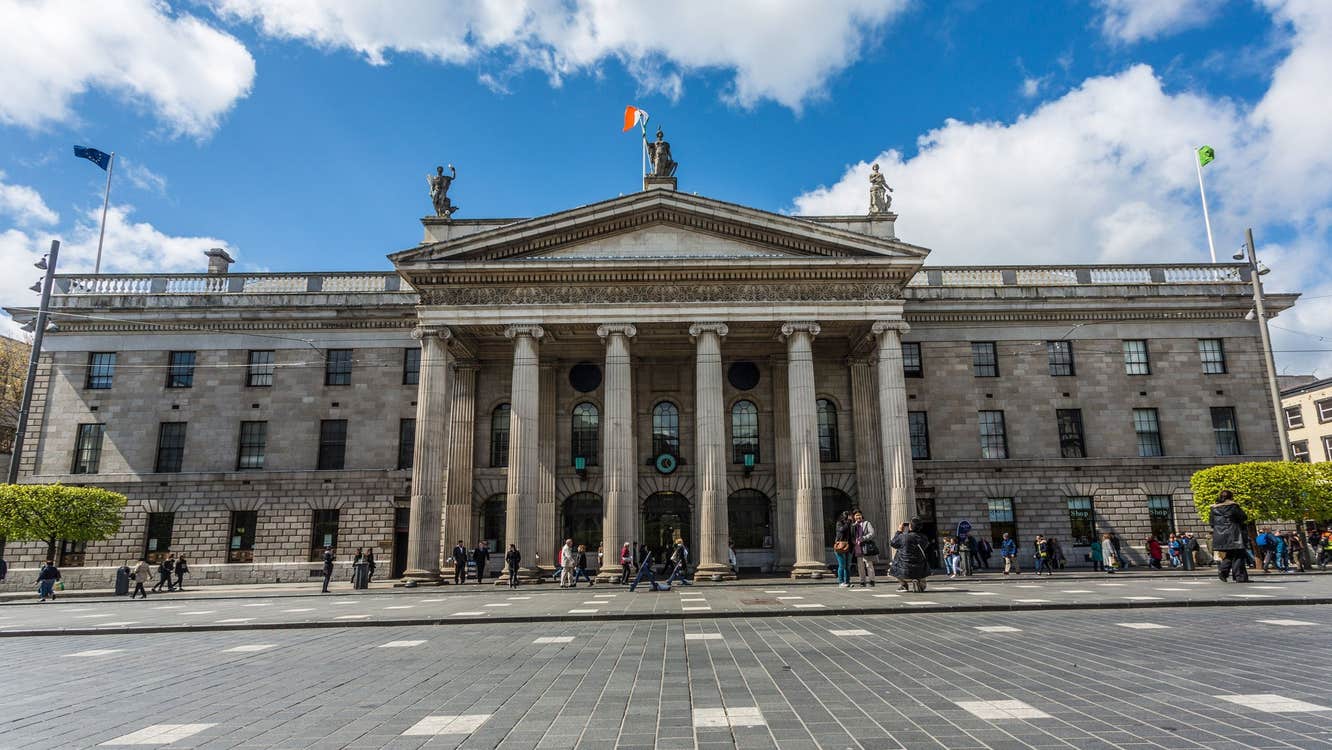 The front of the GPO in Dublin City