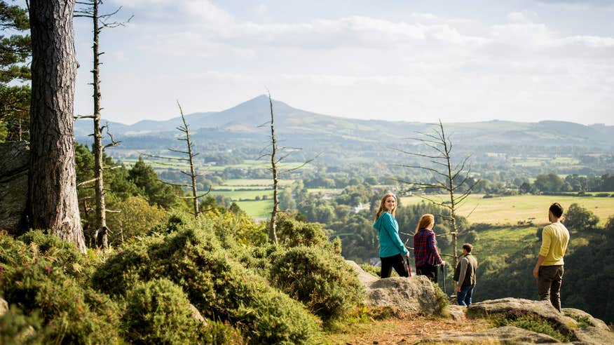 People hiking The Scalp in the Dublin Mountains