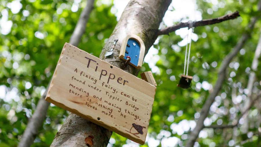 Fairy trail sign at Lough Boora