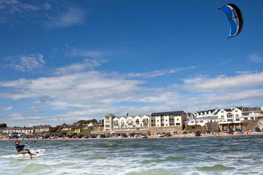 Image of a kitesurfer in Duncannon in County Wexford