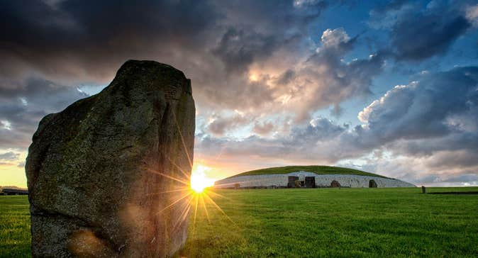 A sunset in Newgrange in County Meath