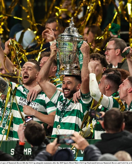 Shamrock rovers lift the 2025 Men's FAI Cup