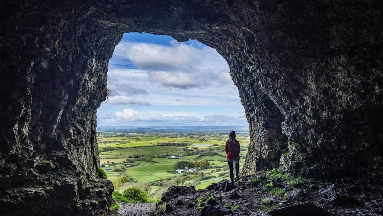 View from inside one of the caves at the Caves of Keash