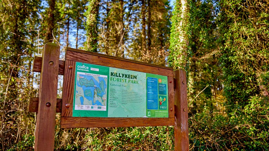 Signage for Killykeen Forest Park in Co Cavan