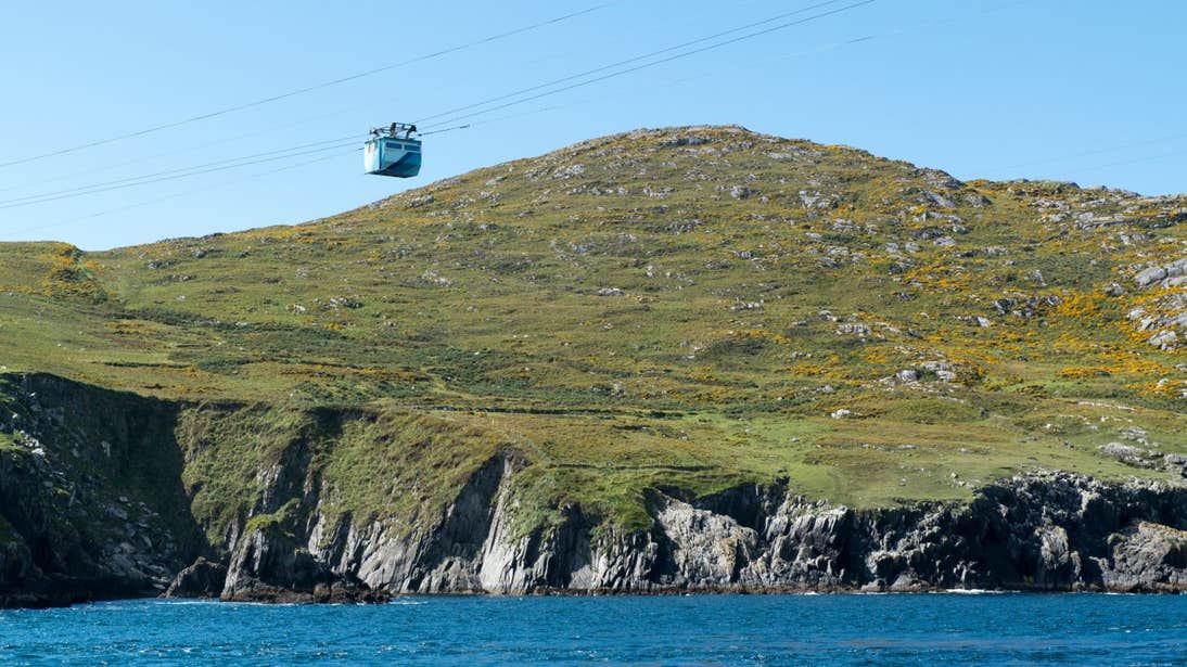 A cable car making its way to Dursey Island.