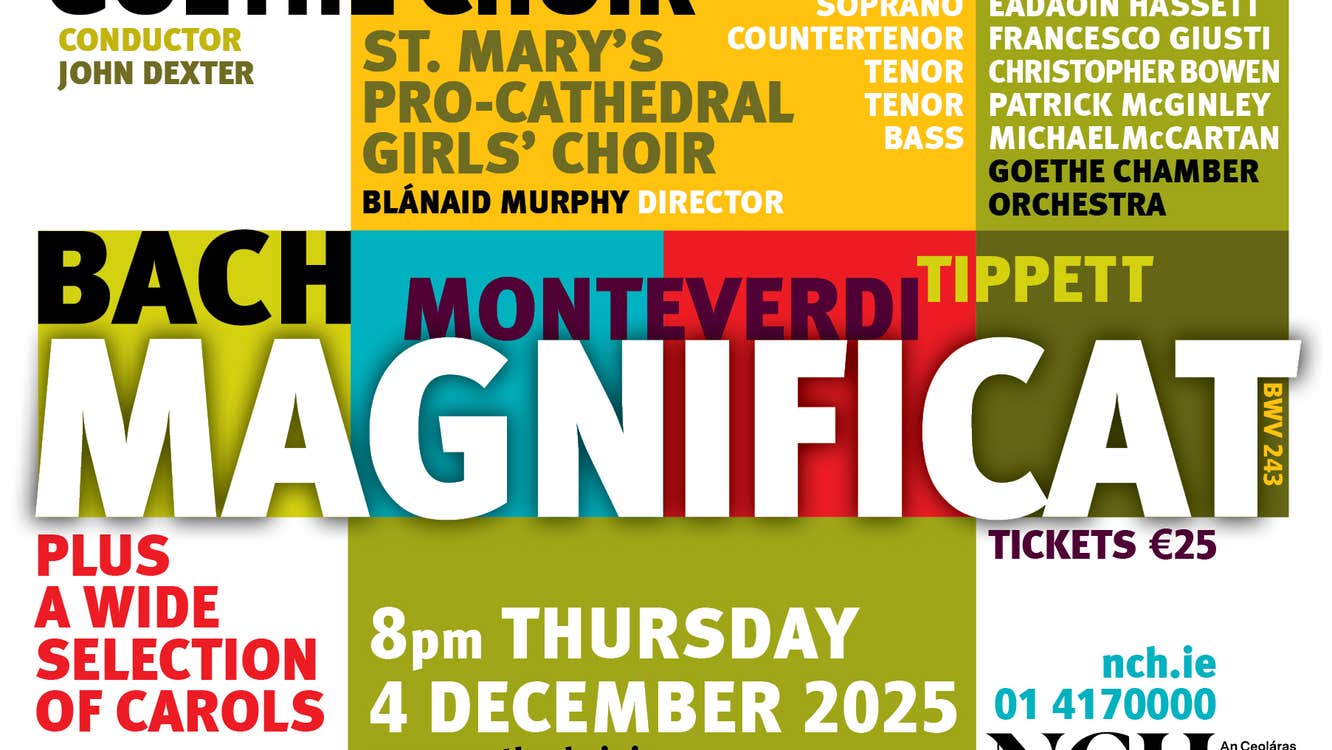 A graphical image with information about the concert