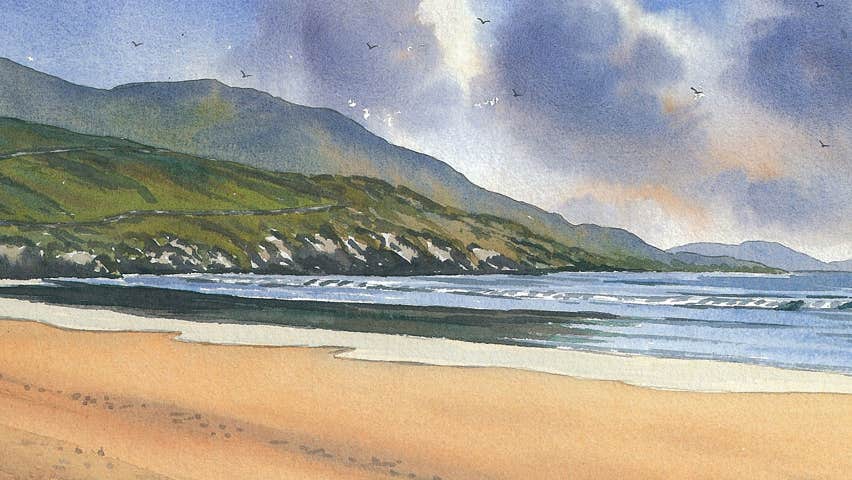 Painting of a beach at Learn to Paint with Dermot Cavanagh Downings County Donegal