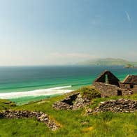 The ruins of a cottage overlooking the sea