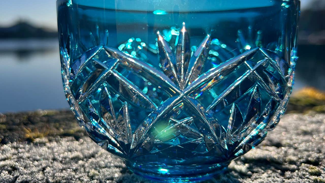 The Azure Pineapple Cala Bowl from Kinsale Crystal