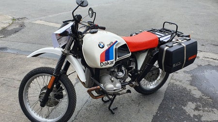 A BMW Paris Dakar motorcycle at Bike on Board