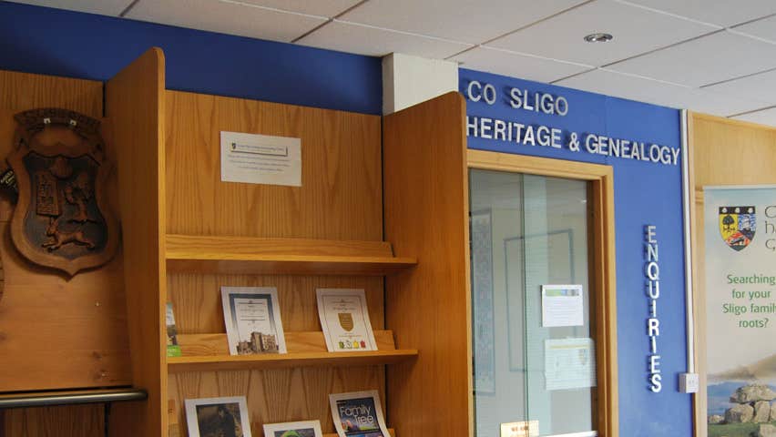 Reception area at County Sligo Heritage and Genealogy Centre