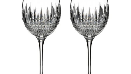 A pair of Waterford Crystal Lismore wine glasses