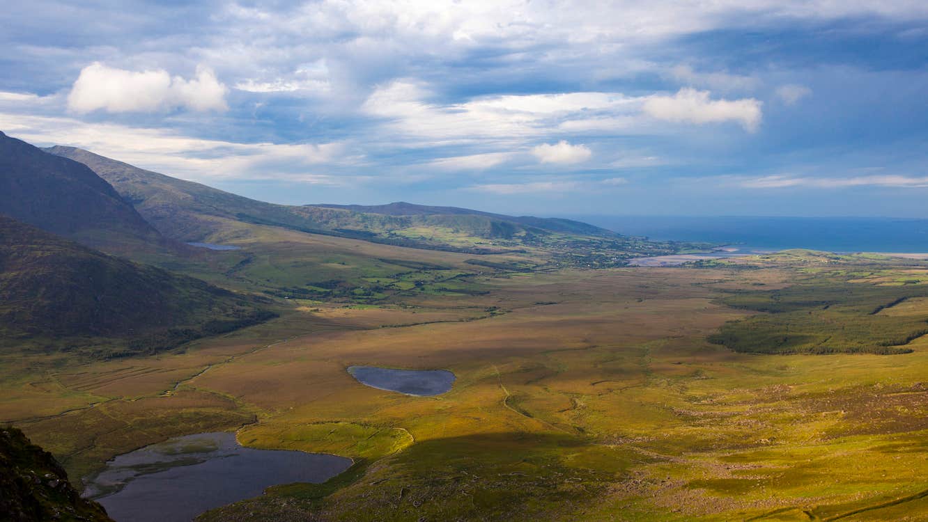Conor Pass in County Kerry on a sunny day