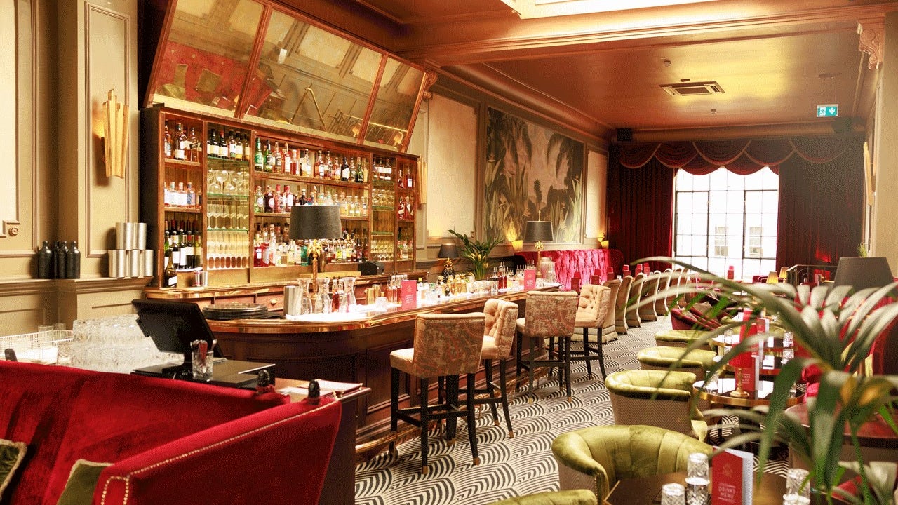 Bar and seating area at the Stella Cocktail Club
