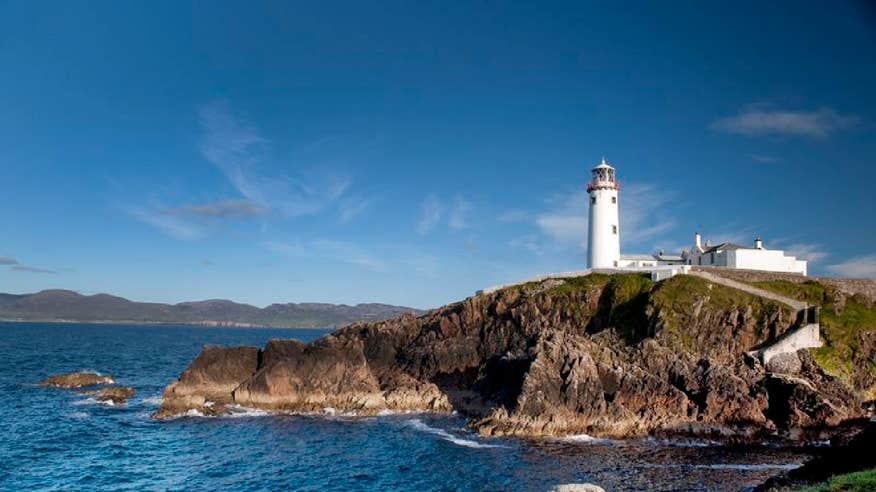 Fanad Head Lighthouse in County Donegal on a sunny day