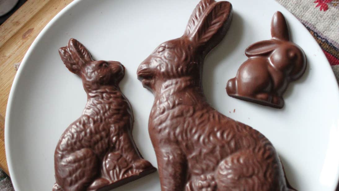 Three chocolate bunnies of all different sizes from Clonakilty Chocolate.