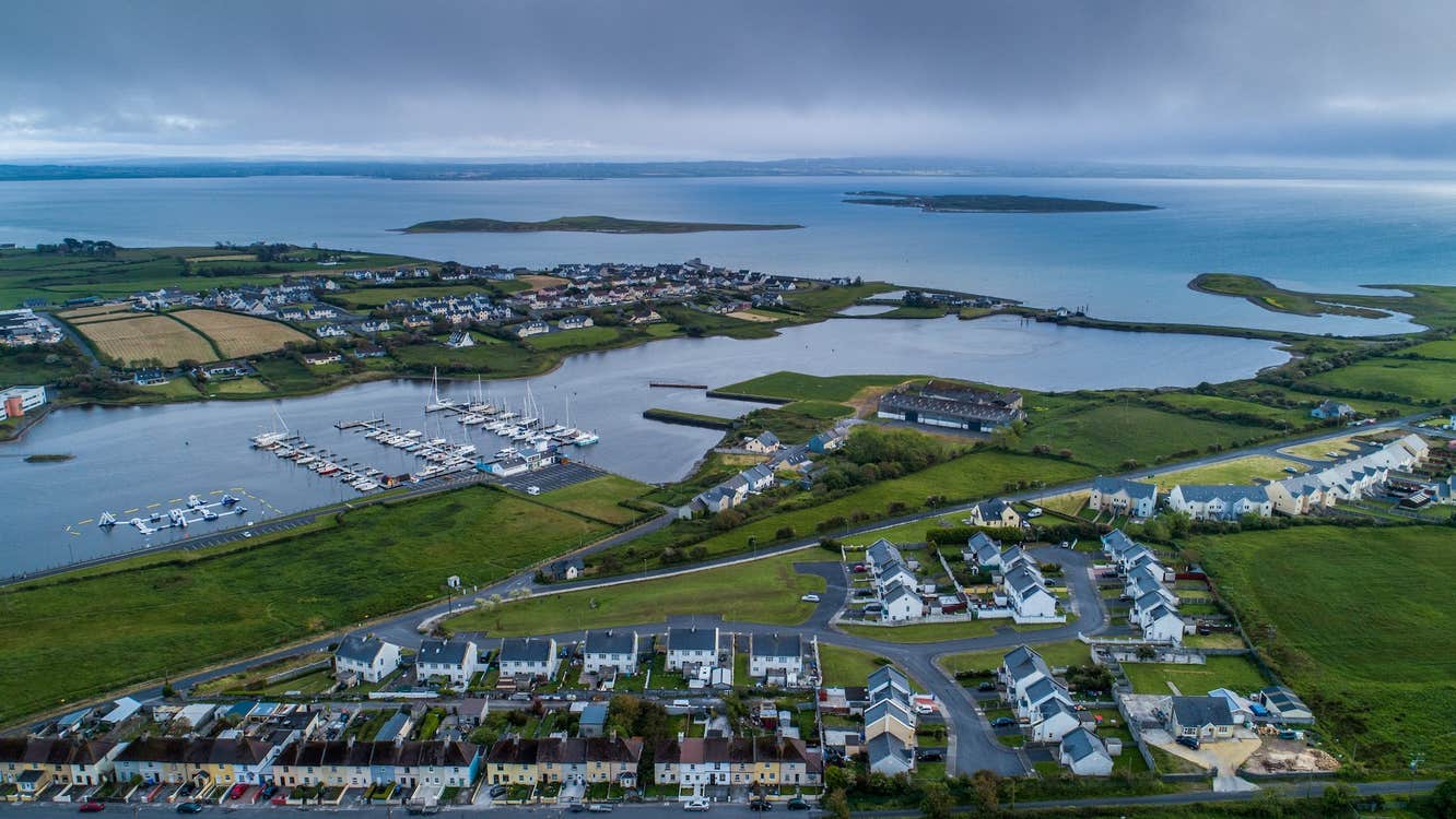 Aerial view of Kilrush Marina in County Clare.