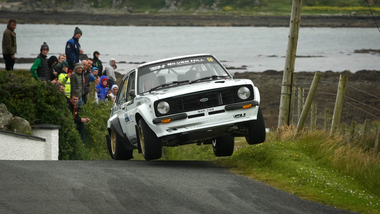 Iconic Ford Escort MK2 on the Malin Head Stage of the 2024 Donegal International Rally