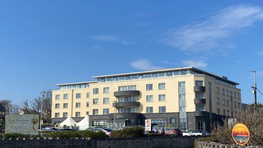 Exterior of the hotel.