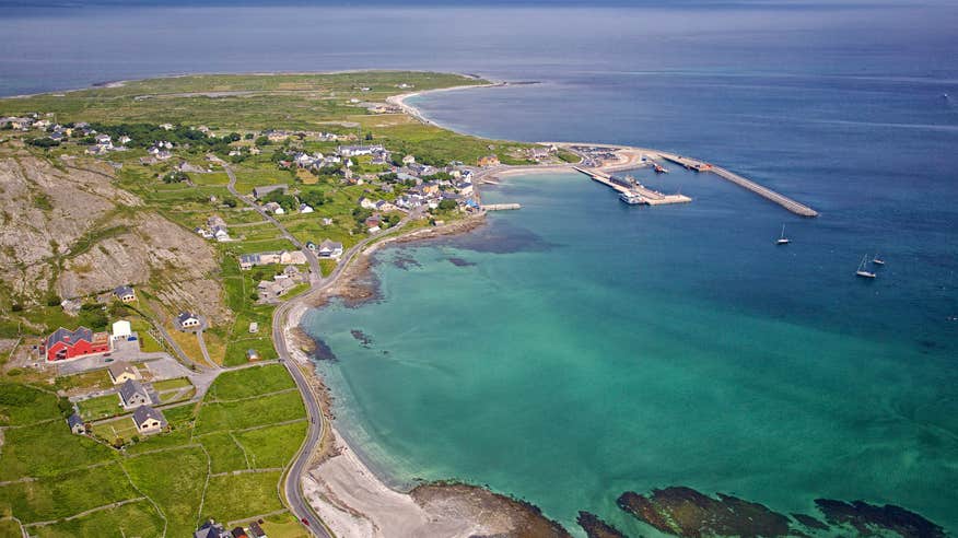 Aerial view of Inis Mór in County Galway