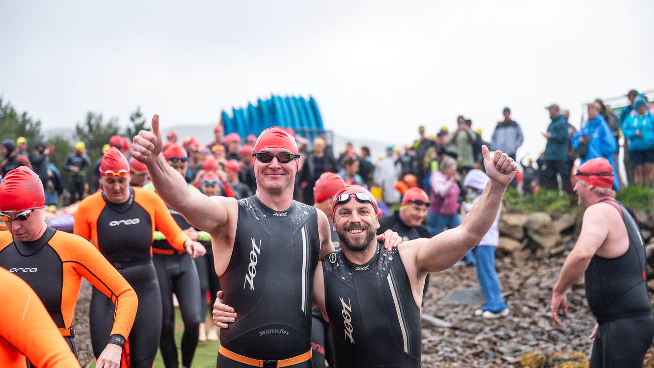 Two swimmers before the race
