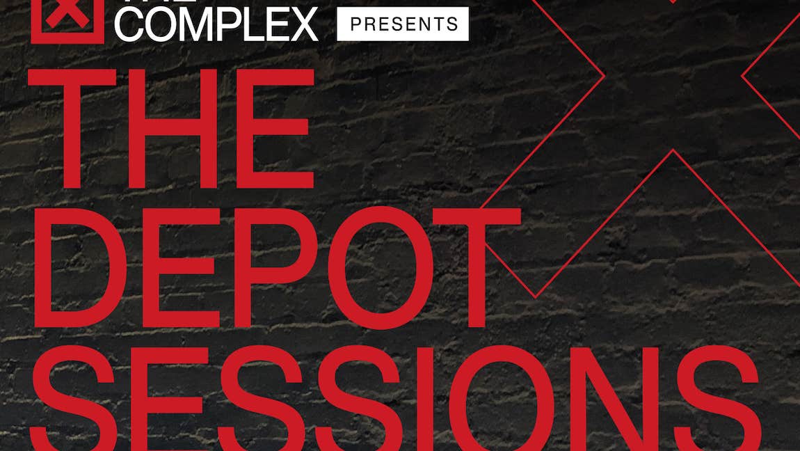The Depot Sessions main image, large dark red event text against black background.