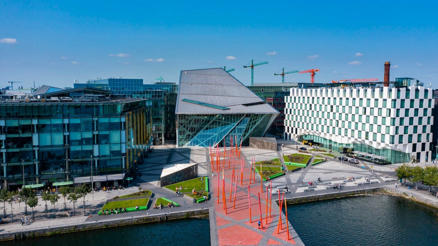 Aerial view of Grand Canal Dock, Dublin City