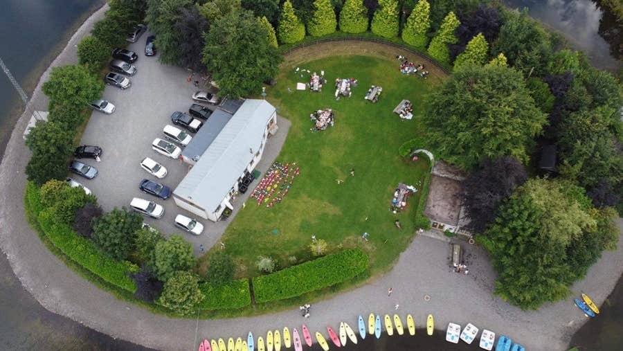 An aerial view of the Derrymore Springs building in County Westmeath