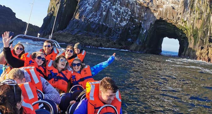 People enjoying a tour of Bull Rock aboard the Dursey Explorer with Dursey Boat Trips