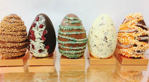 A selection of handmade Easter Eggs from Wilde Chocolates, Co Clare