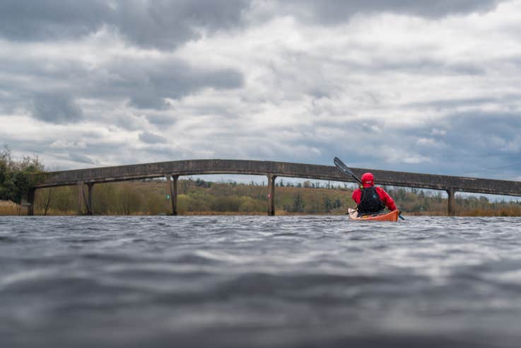 A person kayaking the River Shannon