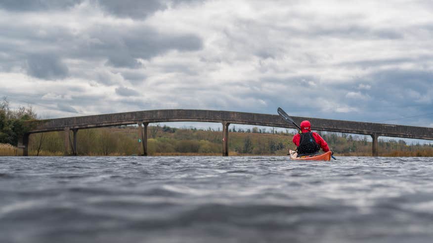 A person kayaking the River Shannon